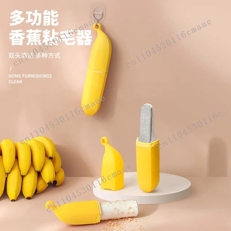 New banana sticker cat cartoon hair removal artifact clothes shaver double-sided brush shaver family