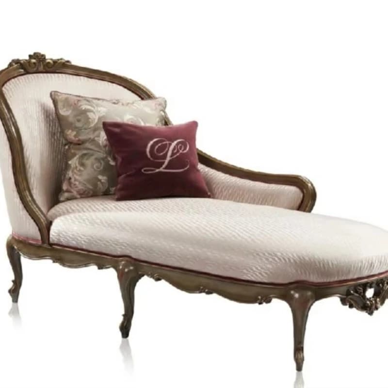 Elegant French style replica Victorian design recliner hand carved fabric sofa for living room