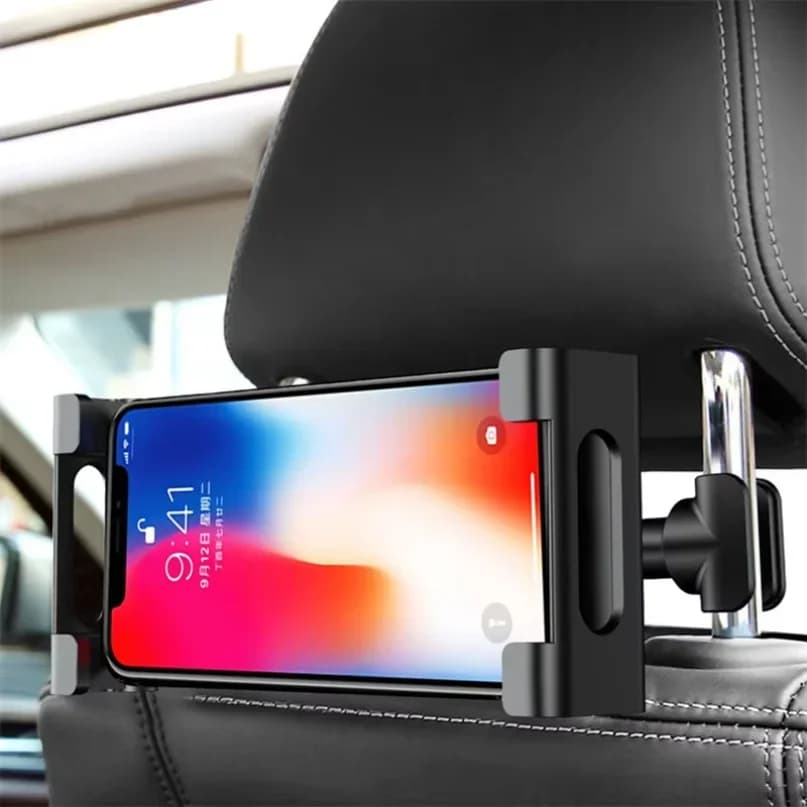 Soporte telescópico para teléfono y tableta para el reposacabezas trasero del coche, soporte para asiento trasero de coche, sopo