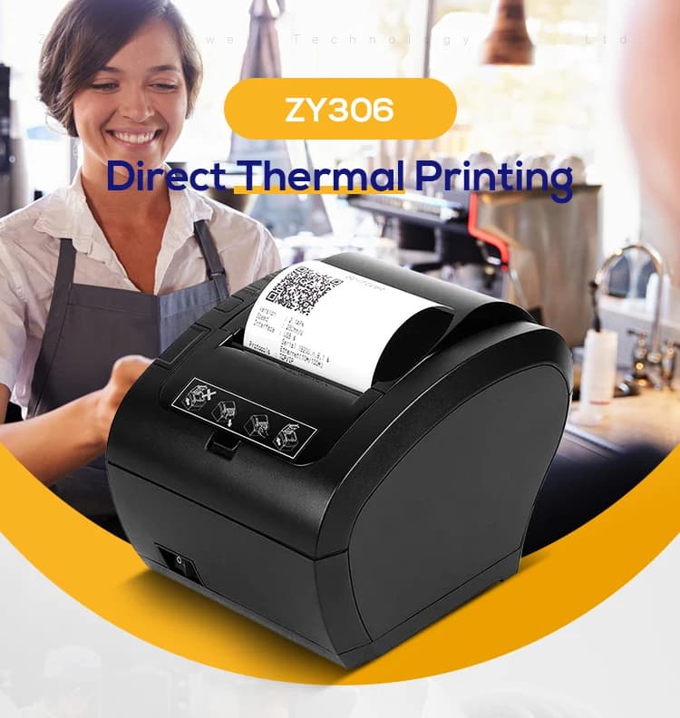 Thermal Printer Wall Mount Support Automatic Paper Cutting 80mm Thermal Receipt Ticket Printer