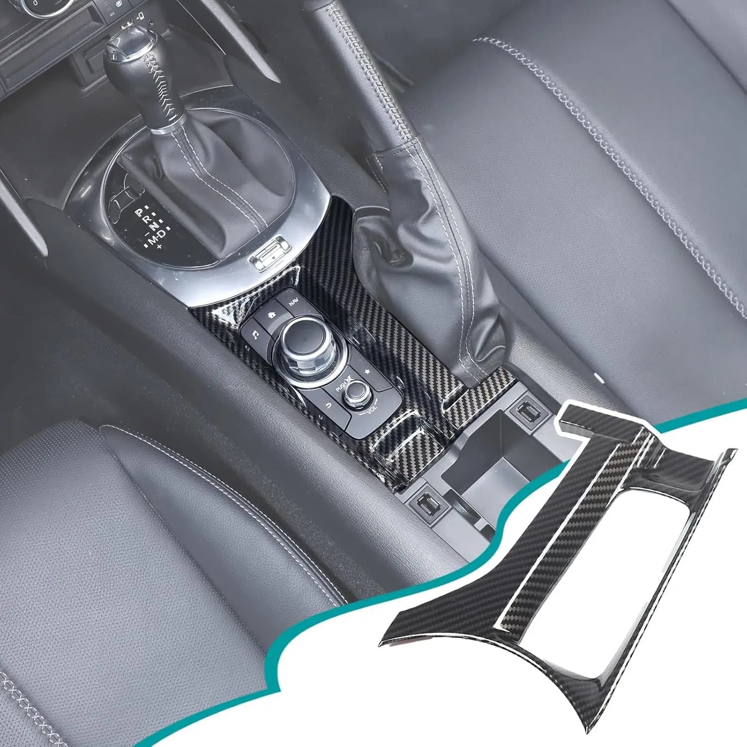 Carbon Fiber Car Center Control Multimedia Panel Frame Cover Trim For Mazda MX-5 Miata ND 2016-2024 Decorative Accessories
