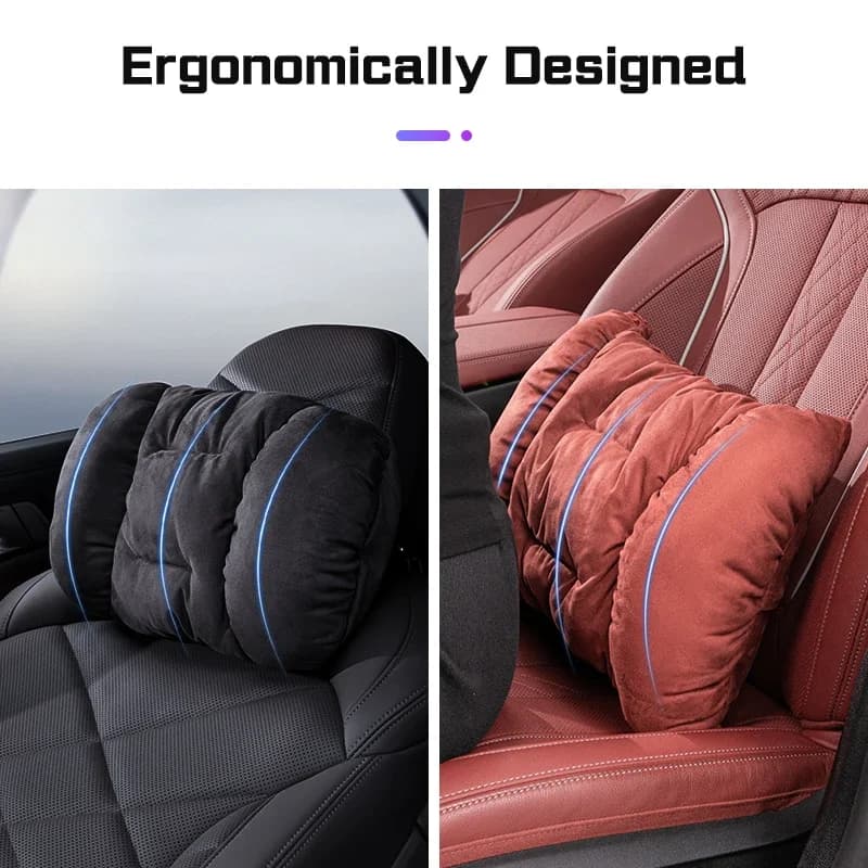 Universal Car Neck Pillow Lumbar Support High quality Suede Cotton Car Headrest Waist Cushion Luxury Sedan SUV Seat Neck Pillow