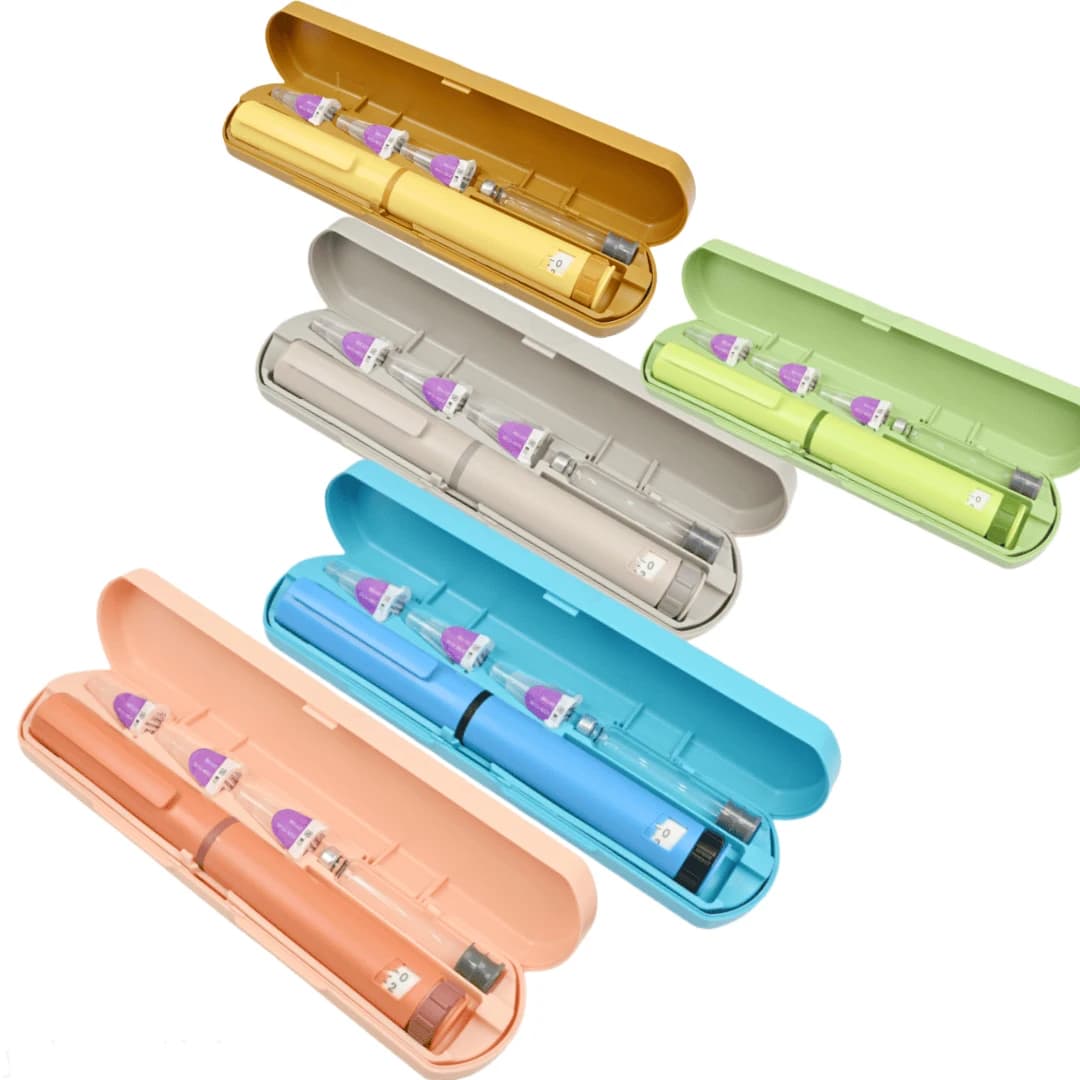 Colorful Reusable 3ml Weight Loss Injection Pen Set 60U Plastic Peptide Pen With Portable Case 31G 6MM Needle 3ml Cartridge