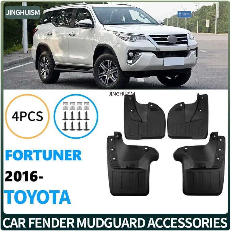 Mudguards FOR Toyota Fortuner 2016-2025 Auto Mud Flaps Exterior Styling Accessory ABS Plastic Anti Splash Mudguards Custom Fit
