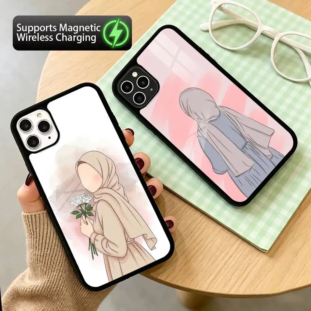 Belief Art Muslim Girls  Phone Case For iPhone17,16,15,14,13,12,11 Plus,Pro Allows magnetic wireless charging