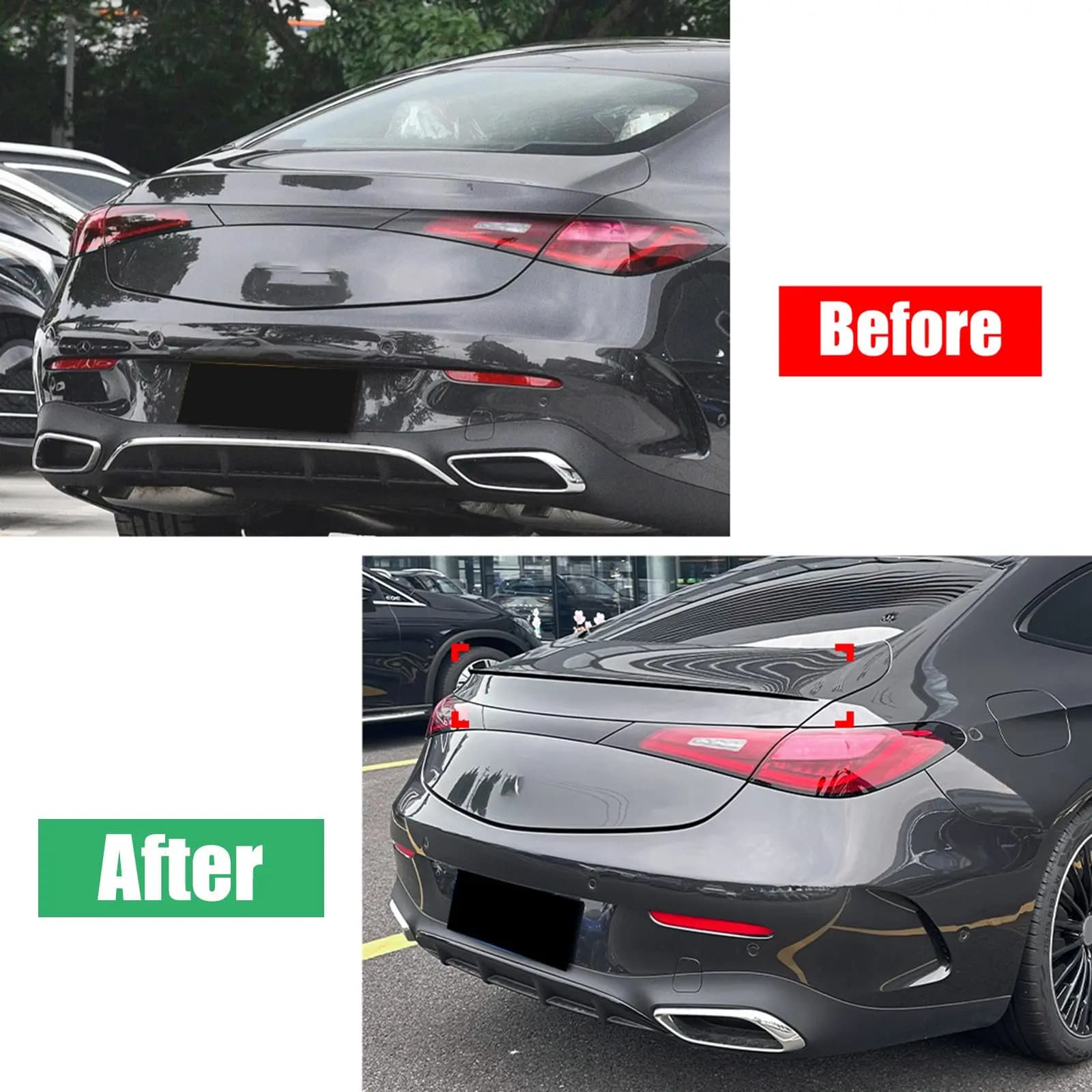 Car Rear Trunk Boot Roof Spoiler Cap Rear Boot Rear Trunk Spoiler Wing Trims For Mercedes-Benz CLE Coupe C236 2024+ CLE200 260