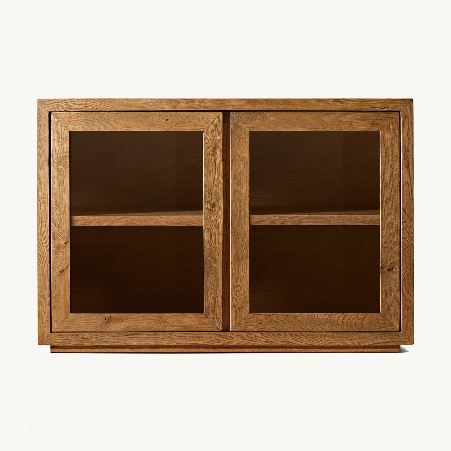Modern 2 Glass Doors Display case Wooden Tv Cabinet Handcrafted  Room Sideboard