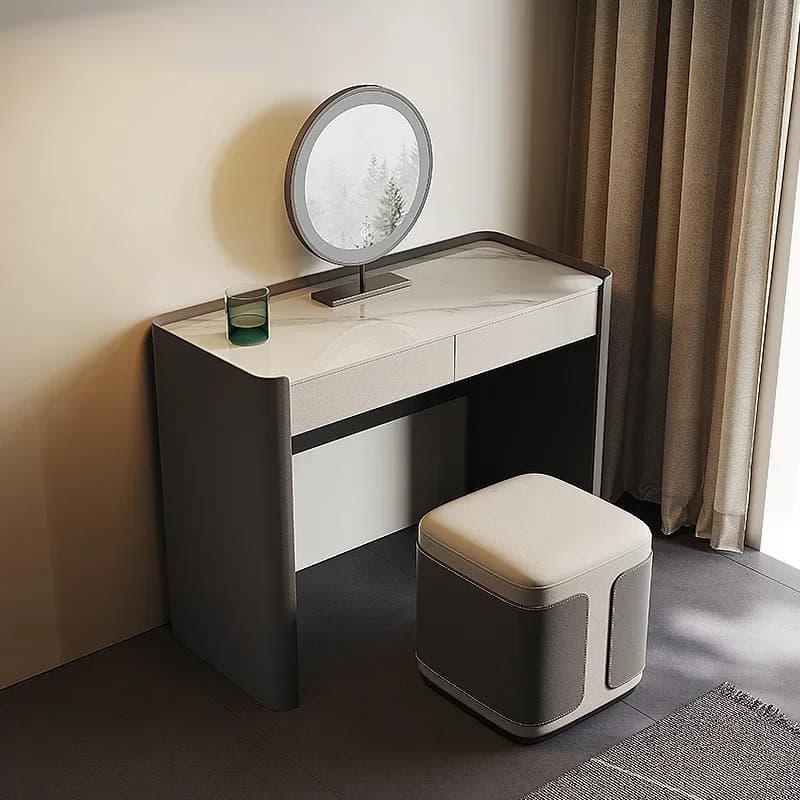 Children'S Vanity Tables Wood Stool Minimalist Mirror Makeup Vanity Tables Bedroom Seating Coiffeuse De Chambre Home Furniture