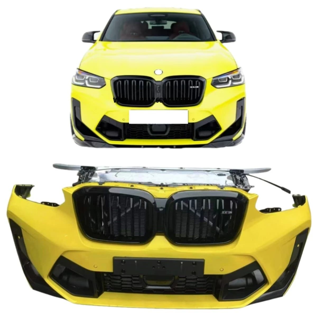 2019 for X4M F98 Sport Body Kit with Front Bumper Assembly Radiator Grille Fog Lamp ABS Material Cut-Outs Included