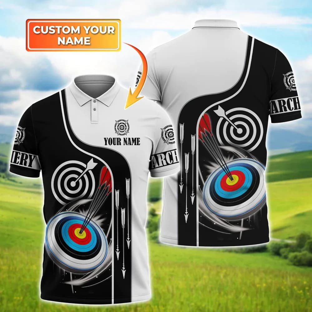 Archery shooting mens lapel polo shirt personalized name T-shirt3Dprinted summer unisex short sleeved loose casualquickdryingtop