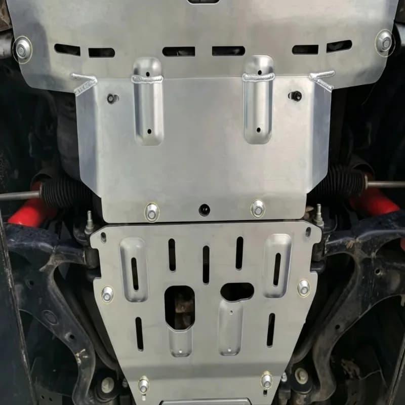 Lightweight 8mm Magnesium Aluminum Alloy SILVERY Chassis Guard 4 Engine Skid Plate Underbody Protection