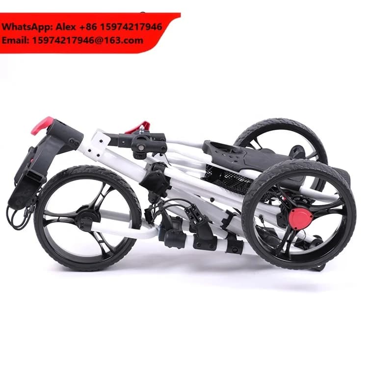 HOW TRUE Newest Most Popular Golf Simple Hand Push Cart Multicolor Aluminum Alloy 3 Wheel Golf Trolley