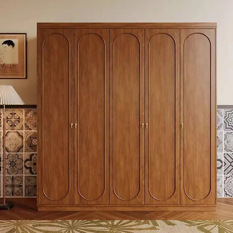 Nordic Storage Wardrobes Vintage Luxury Decoration Tall Wooden Bedroom Closet Organizer Drawers Armadio Guardaroba Furniture