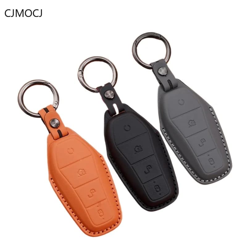 For BYD Song Plus Pro Yuan DM-i Max Dolphin Han Tang Qin EV Key Case Cover,Leather Protective Car Key Fob Shell, BYD Accessories