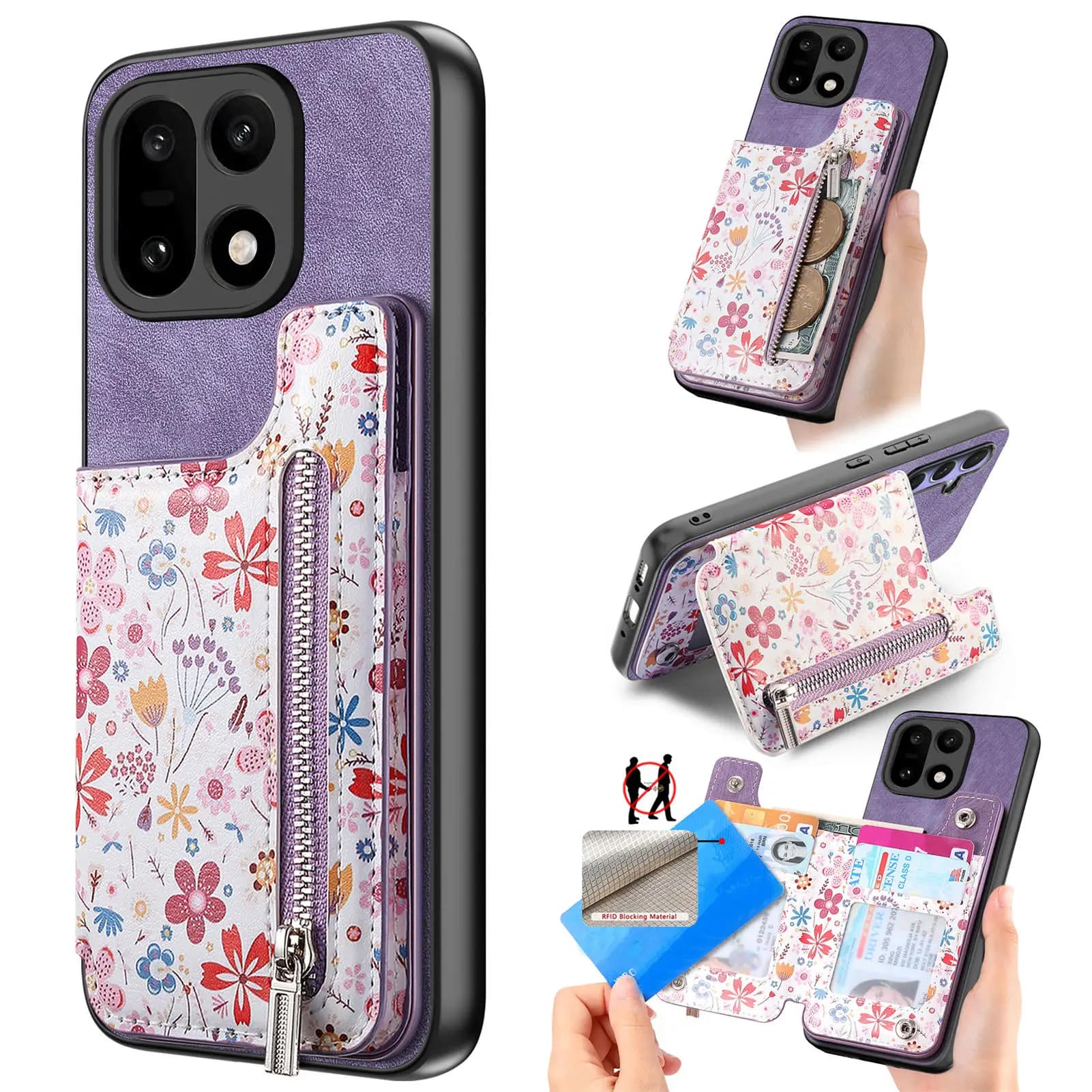 For OnePlus 15 oneplus15 Case Colorful Luxury Leather Flip Wallet Card Slot Stand Phone Cover Shockproof Back Cover Accessories
