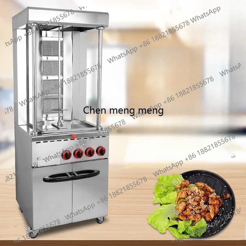 Vertical Middle Eastern BBQ Grill with Cabinet Electric/Gas Single/Double Burner Barbecue Machine