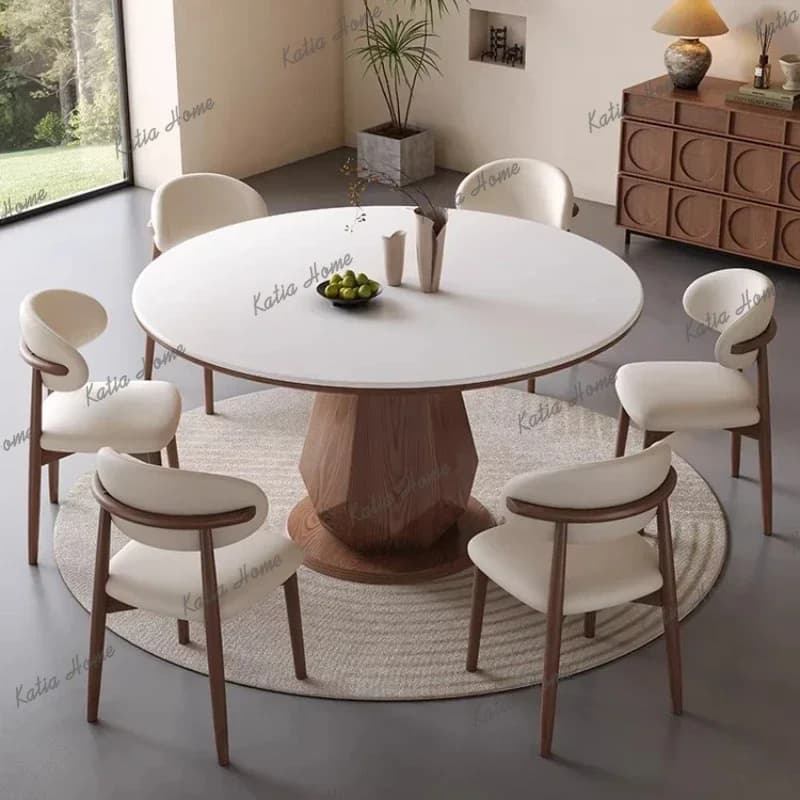 LD Extra Turntable Dining Table Together Friend Convenience Design Dining Table Modern Simple Home Furniture