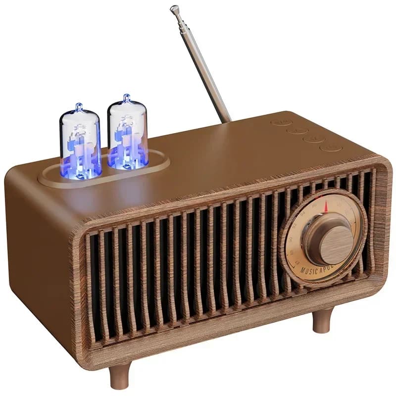 New B9 retro Bluetooth speaker, creative gift stereo, card wood grain speaker FM radio