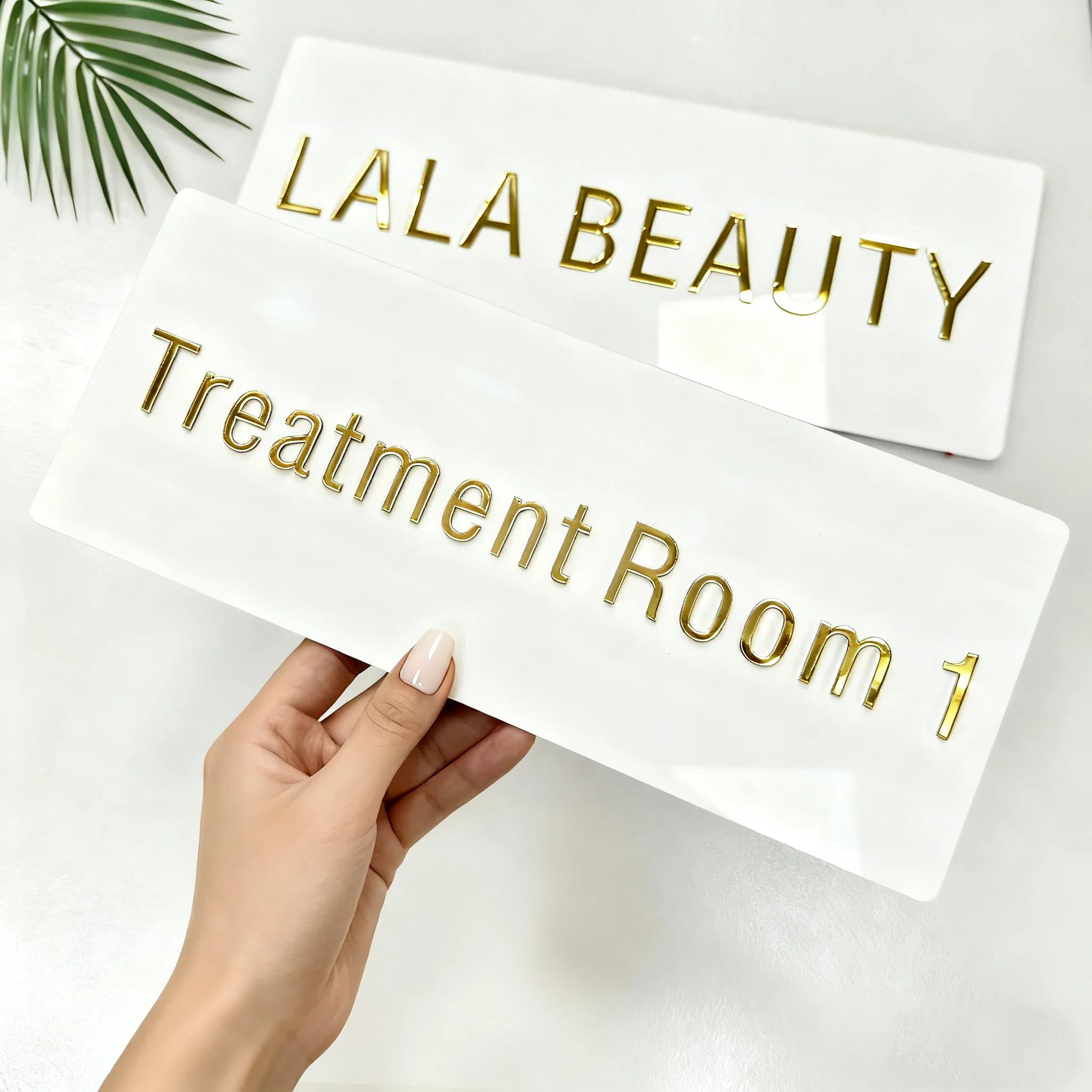 Custom 3D Acrylic Door Sign for Salon Spa Office 3D Laser Cut Business Nameplate Personalized Wall Plaque Free Logo Design