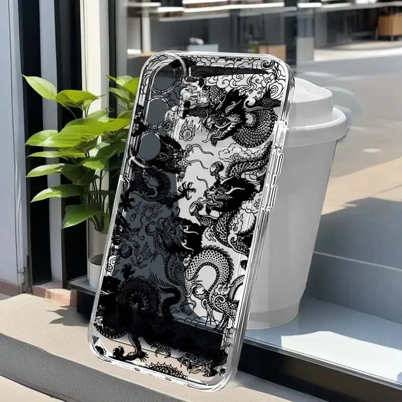 Art Descendants Dragon Phone Case For Samsung Galaxy A73 A72 A71 A55 A54 A53 A52 A51 A33 A25 A22 A15 A14 A05 TPU Transparent