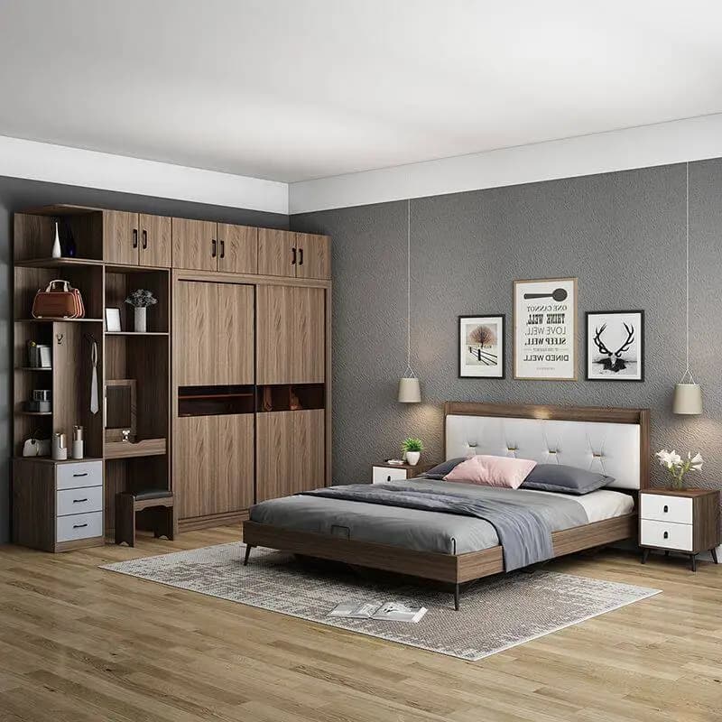 Wood Nightstand Bedrooms Sets Decoration Comforter Luxury Full Set Bedroom Set Bases Storage Bedframe Camas Y Muebles Furniture