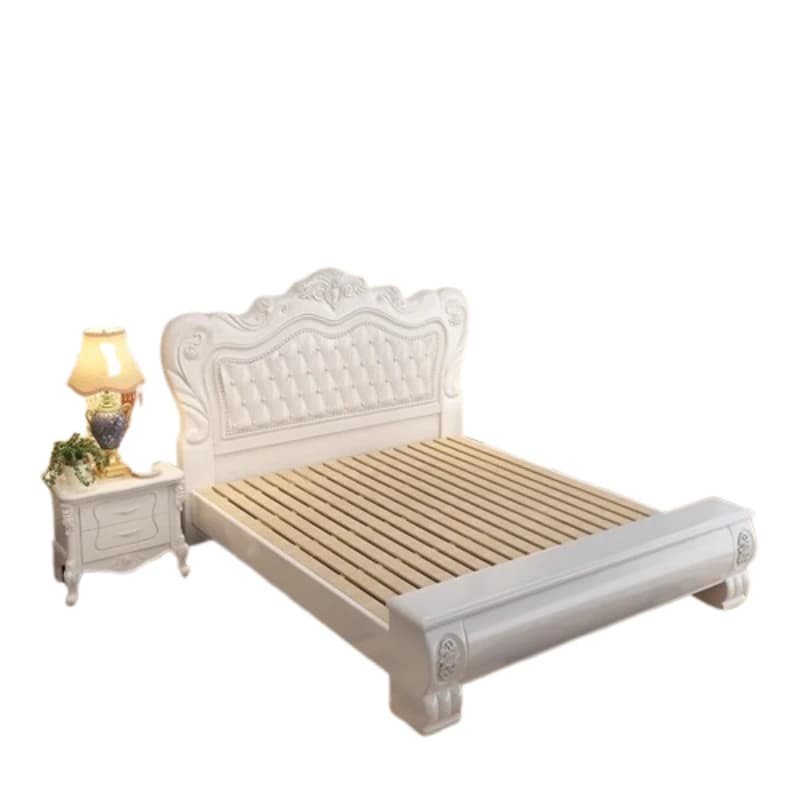 American Style Confortable Bed Apartment Design Aesthetics Frame Organizer Bed Nordic High End Quality Cama De Casal Furniture