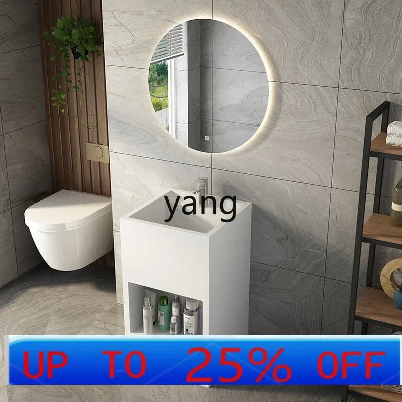LH  rock slab column bathroom cabinet combined integrated basin bathroom balcony sink