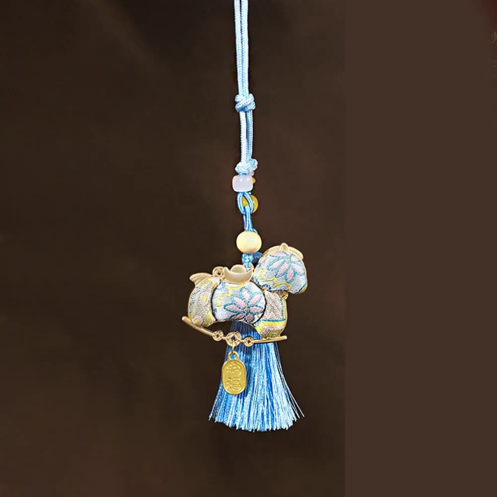 Chinese Style Pony Embroidered Pendant Satin Brocade New Year Horse Pendant Spring Festival Tassel Horse Hanging Decoration