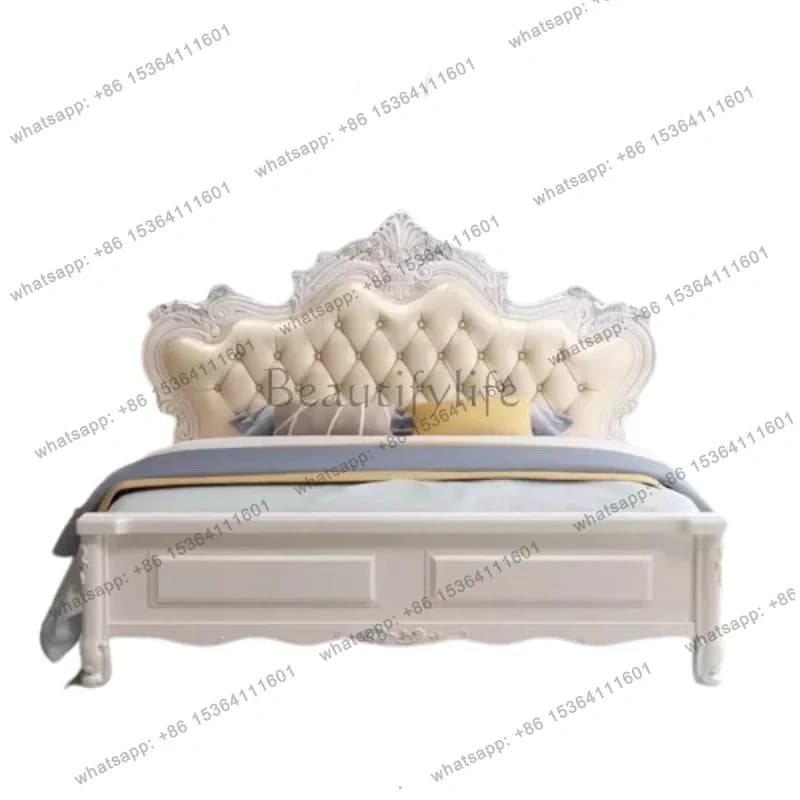 PG Modern High End Bed Minimalist Headboard Design Reading Light Luxury Bed High Quality Fashionable European Muebles Furniture