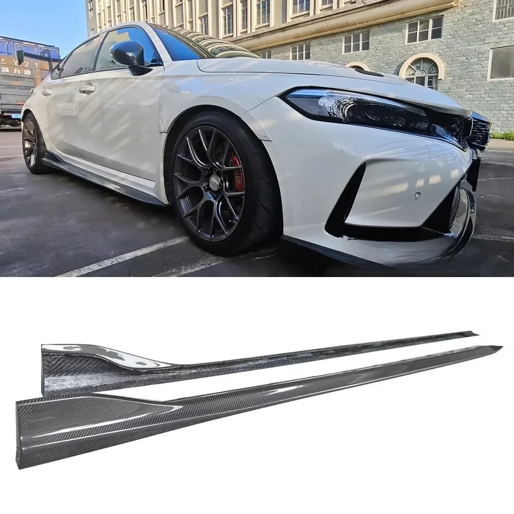VRS Style Dry Carbon Fiber Front Splitter Chin Spoiler Side Skirts  for Civic 11TH FL5 Type R 2022-2023
