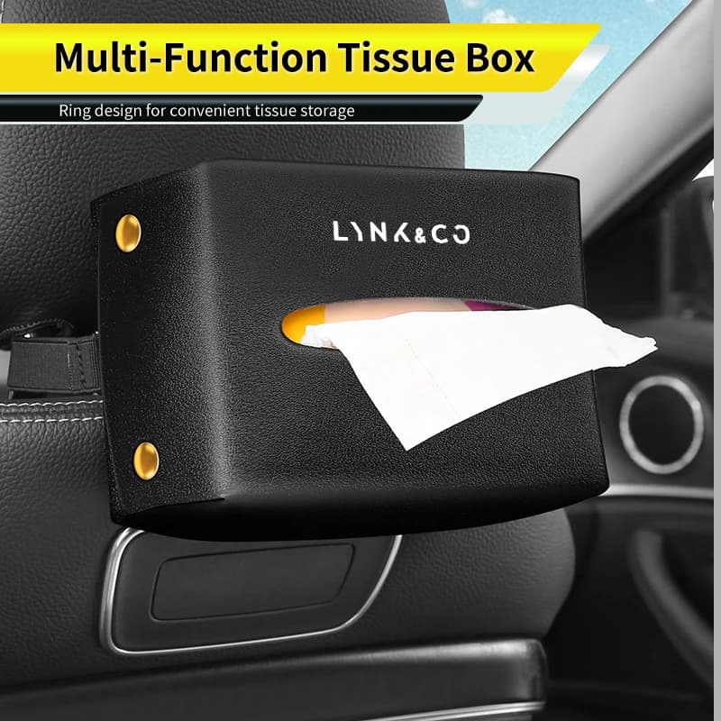 Car Seat Back Tissue Storage Box Leather Armrest Hanging Bag Accessories For LYNK&CO 06 03 05 08 09 01 02 Hatchback BX11 EX11