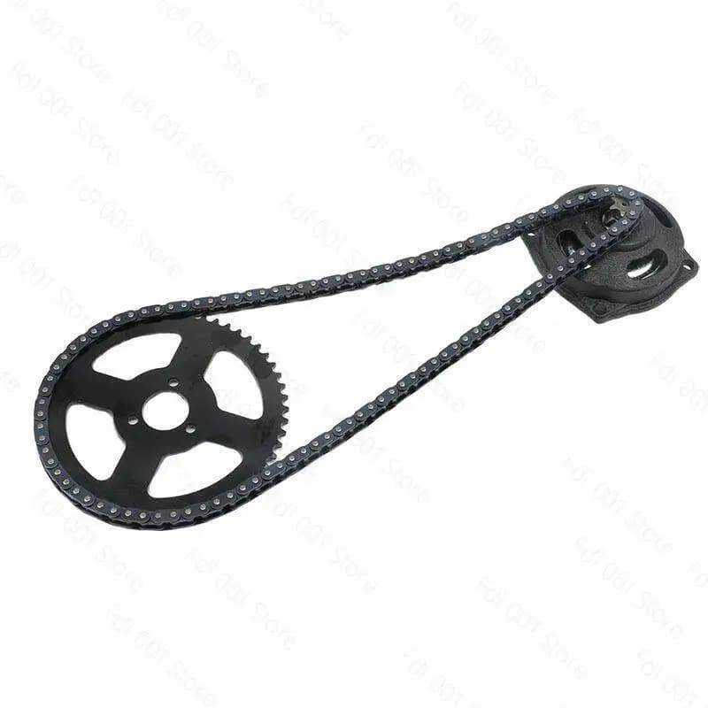Mini motorcycle accessories T8F 54T 26mm rear sprocket, T8F 108 chain, and 6T gearbox