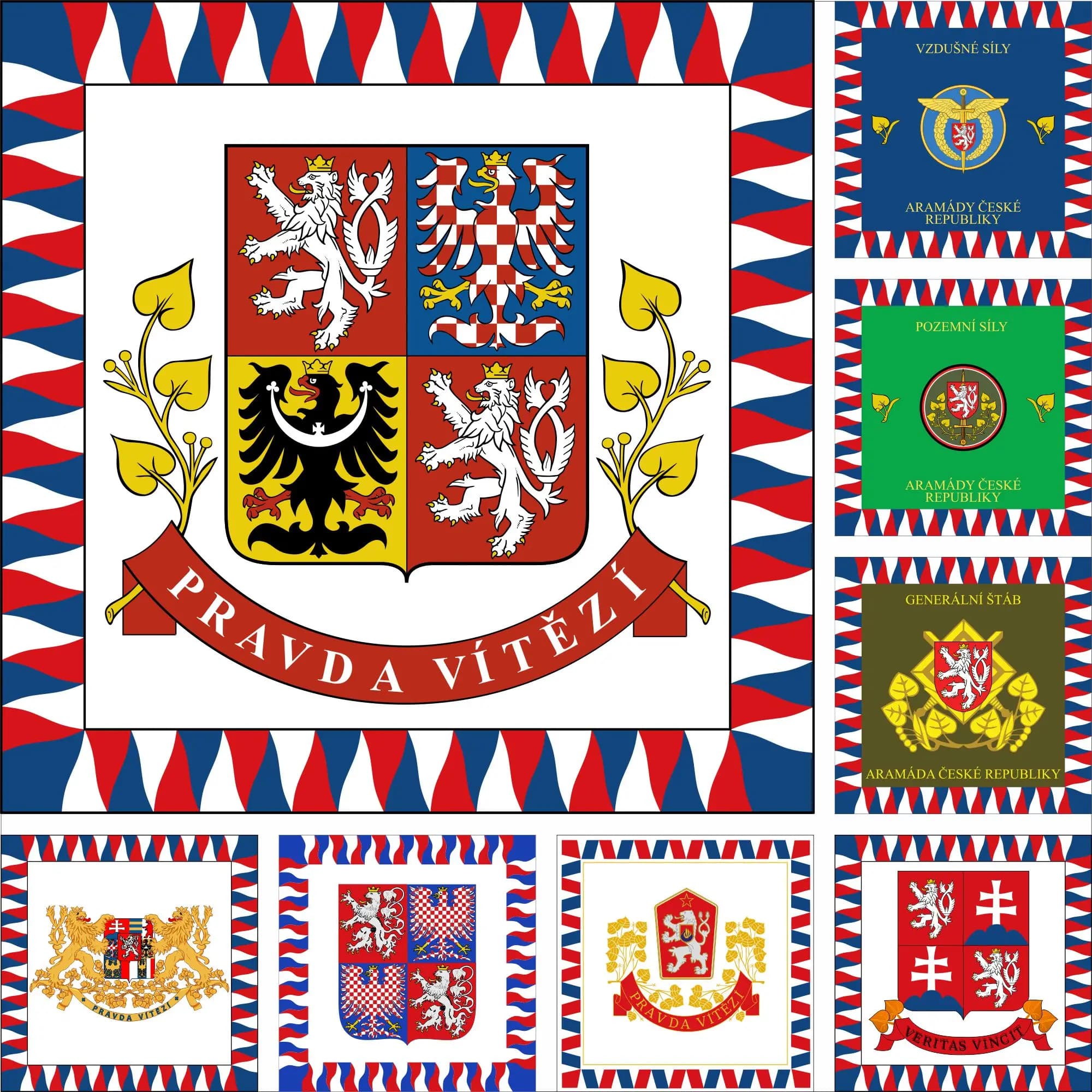 Czech Republicy President flag Czechoslovakia 1918 banner 120 x 120 cm 4x4ft Double sided printing Bohemia Moravia flags ﻿