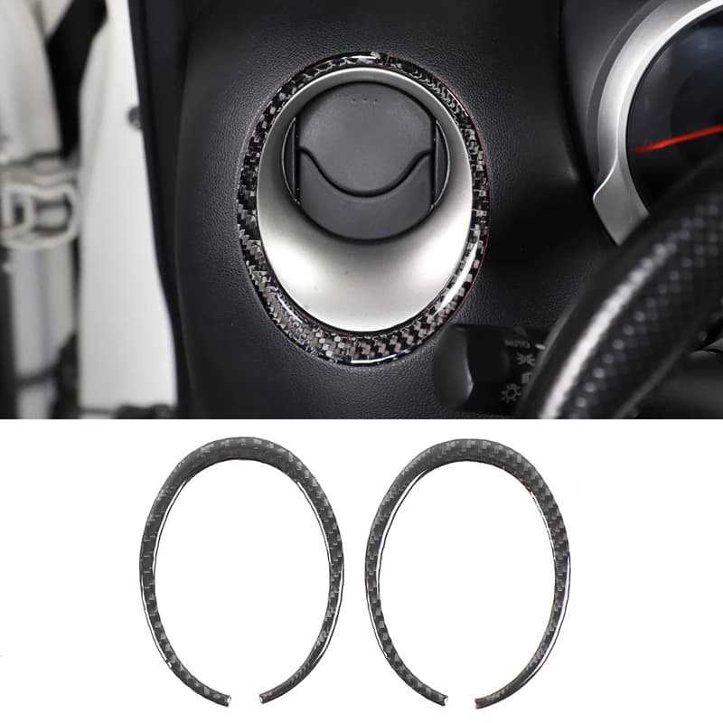 For 2011-2019 Nissan Juke/Infiniti ESQ Car Center Control Instrument Side Air Outlet Outer Frame Soft Carbon Fiber Car Parts
