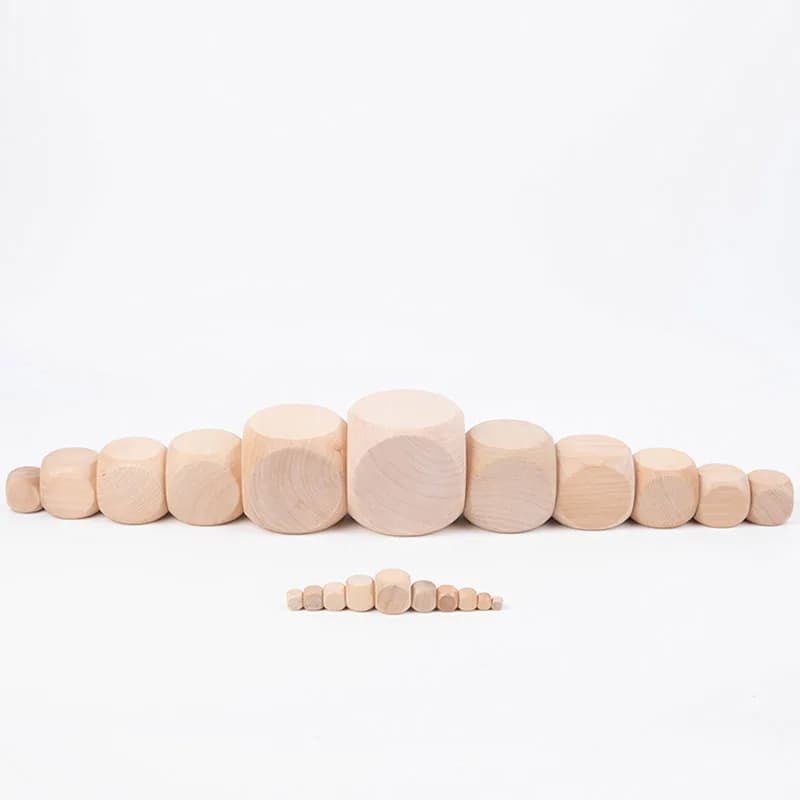 1-6cm Extra Large Wooden Can Be Painted Or DIY Dice Blank Hand Drawn Six Sided Wooden Dice Toy Props Wine Table Toys