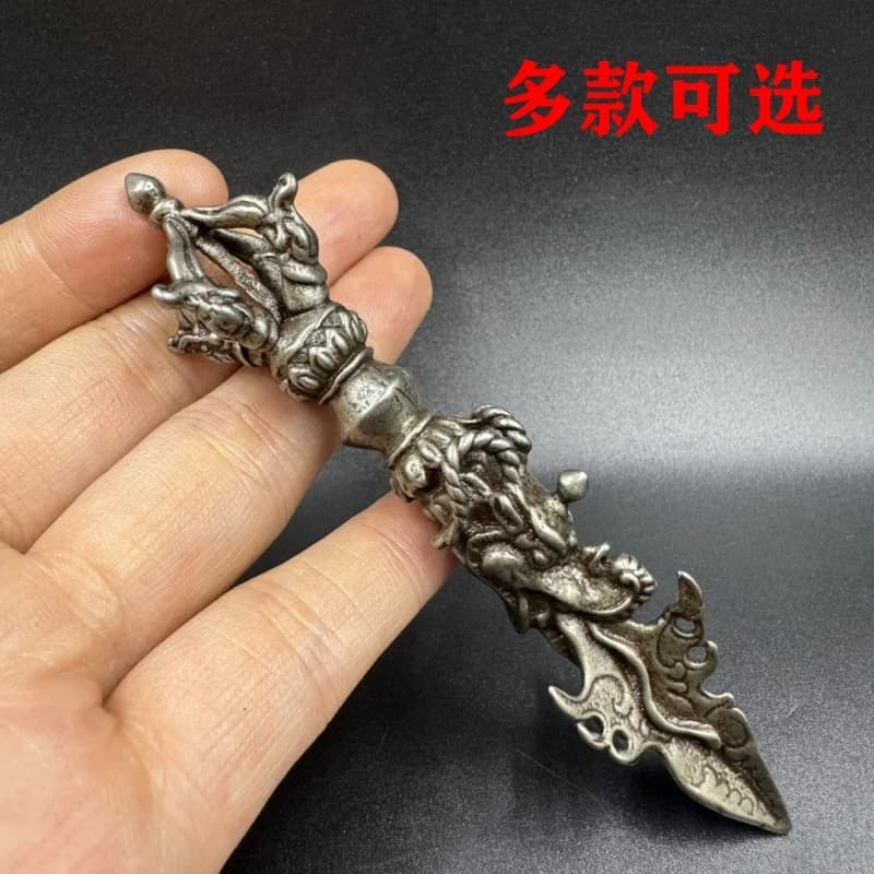 Nepal Iron Five-Pronged Vajra, Tibetan Tantric Handheld Item