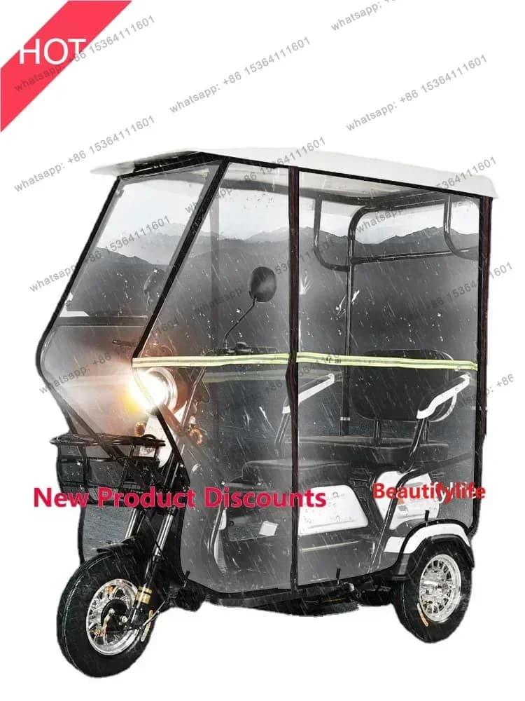 Electric Tricycle Pick-up Children Elderly Scooter Small Battery Car with Shed