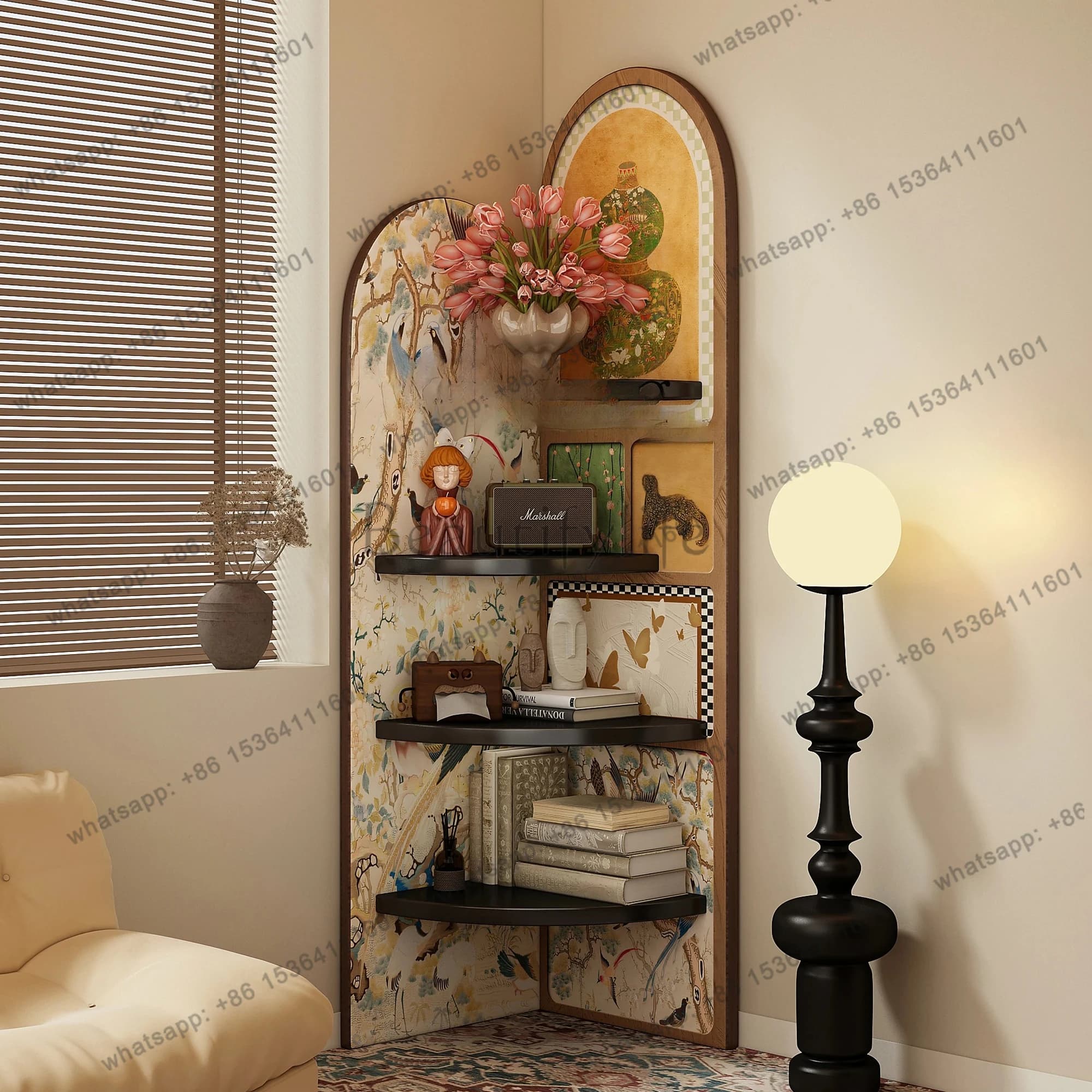 Storage Rack Bedroom Floor-standing Household Simple Corner Cabinet Living Room Wall Multi-layer Corner Storage Organizer