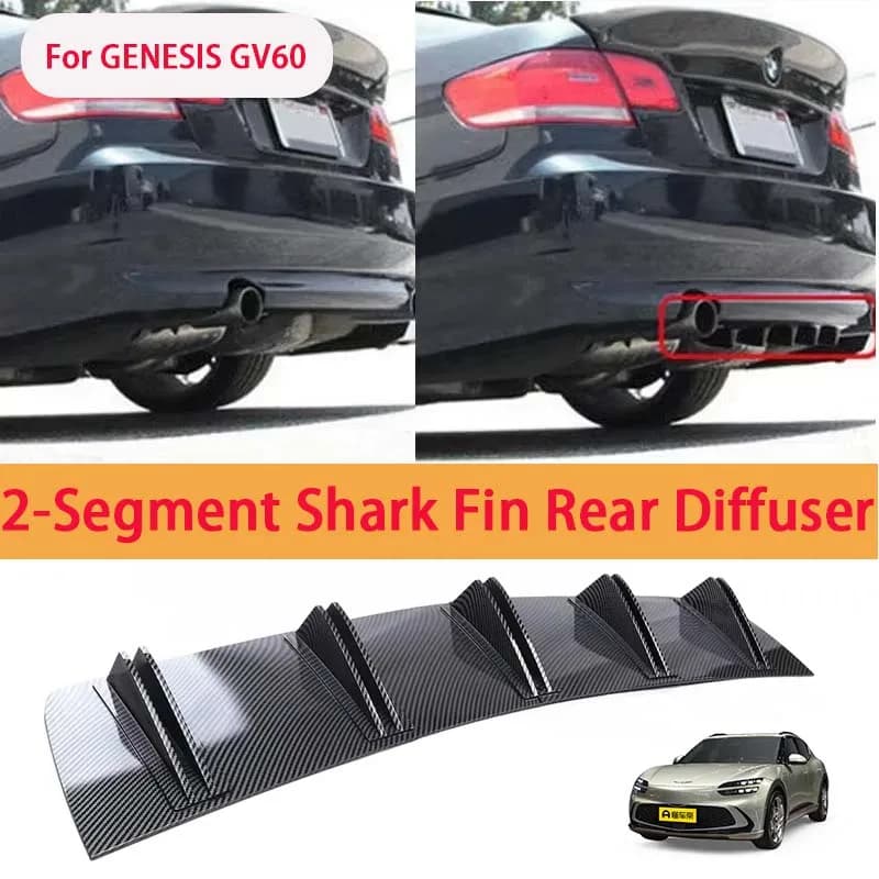 For GENESIS GV60 Shark Fin Rear Diffuser Split Chassis Spoiler Auto Aerodynamic Parts Aerodynamic Modification