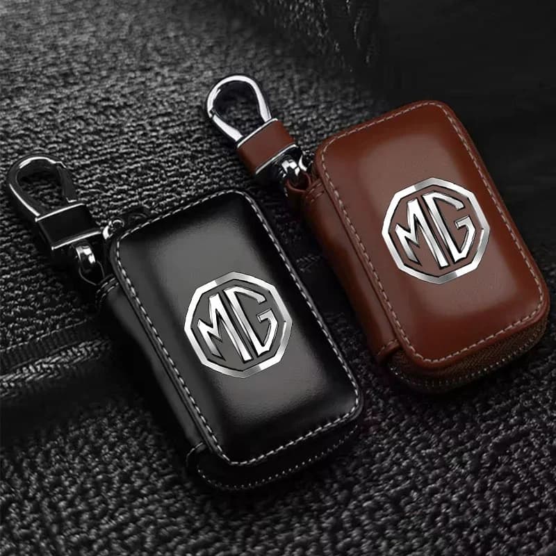 Car Remote Key Fob Cover Leather Protective Case Keychain Holder Auto Accessories for MG MG7 GT MG5 MG HS EHS ZS MG3