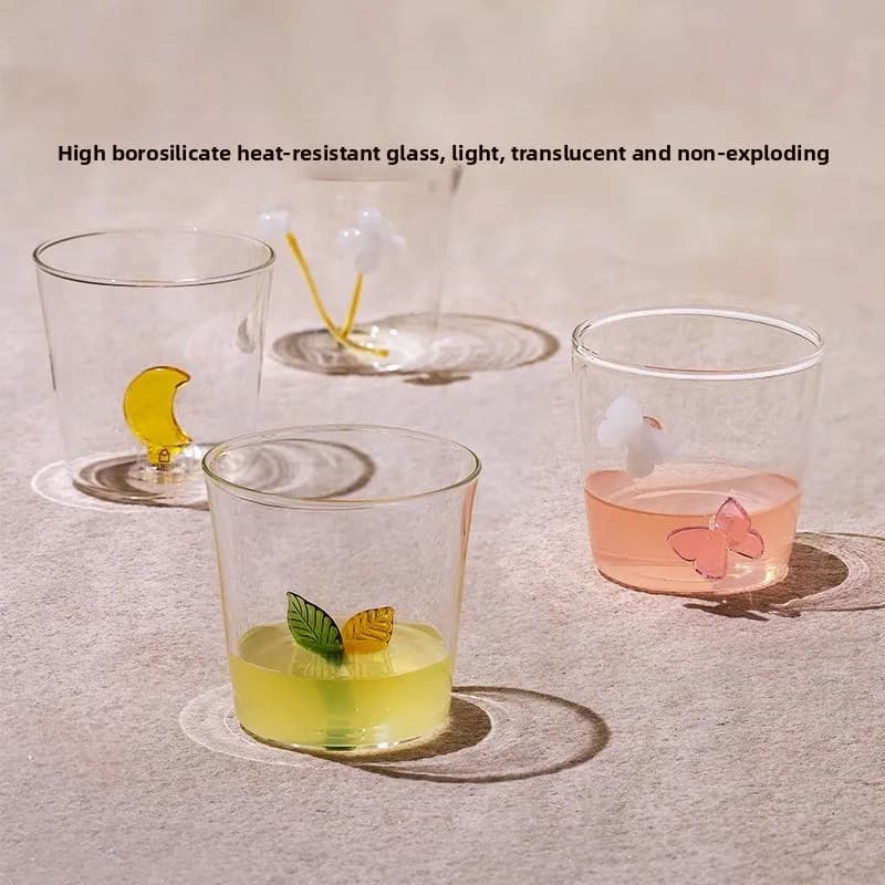 Three-dimensional plant glass cute water cup juice cup heat-resistant cup