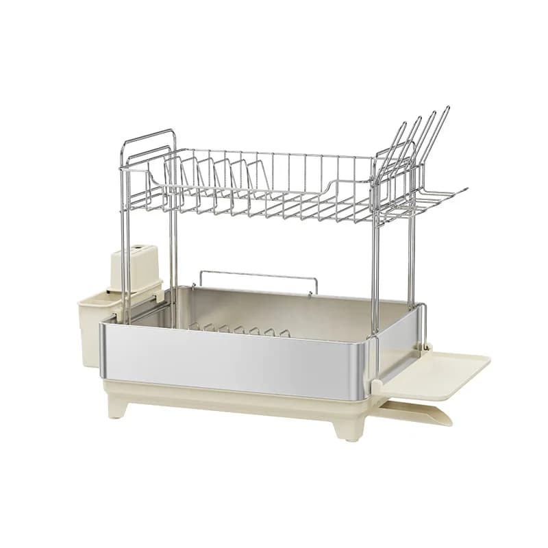 Household Double Layer Multifunctional Kitchen Storage Shelf Large Capacity Knife and Fork Wine Glass Drain Dish Rack