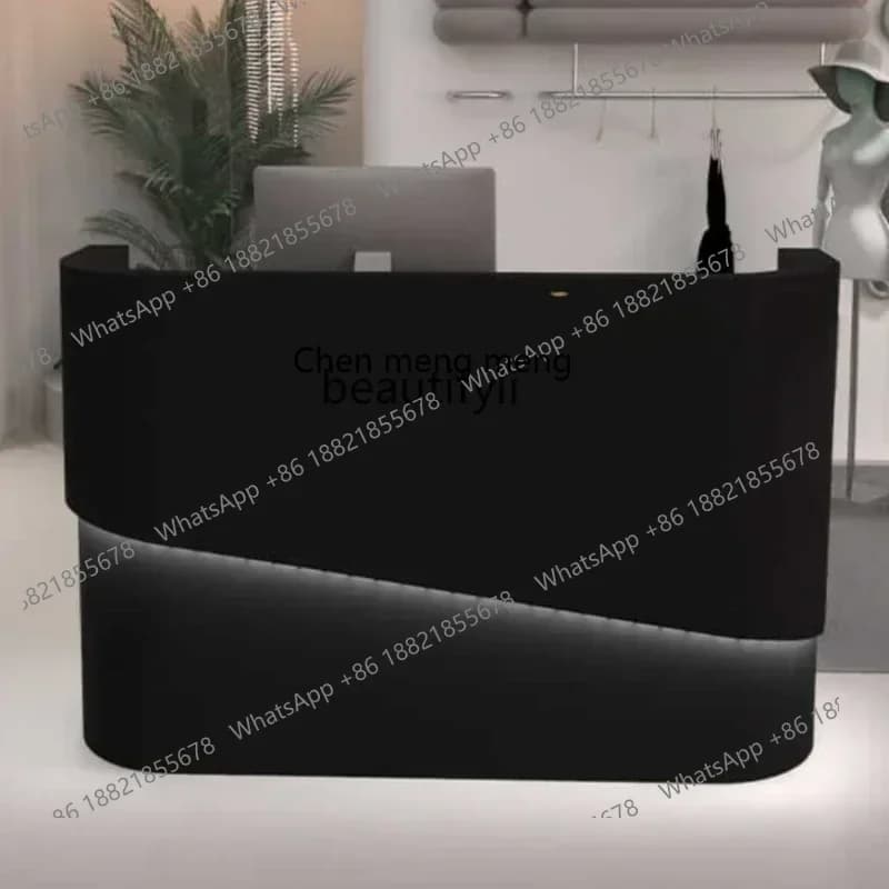 X Ayh Curved Clothing Store Cashier Desk Beauty Salon Front Desk Yoga Studio Hair Salon Bar Counter Reception Table