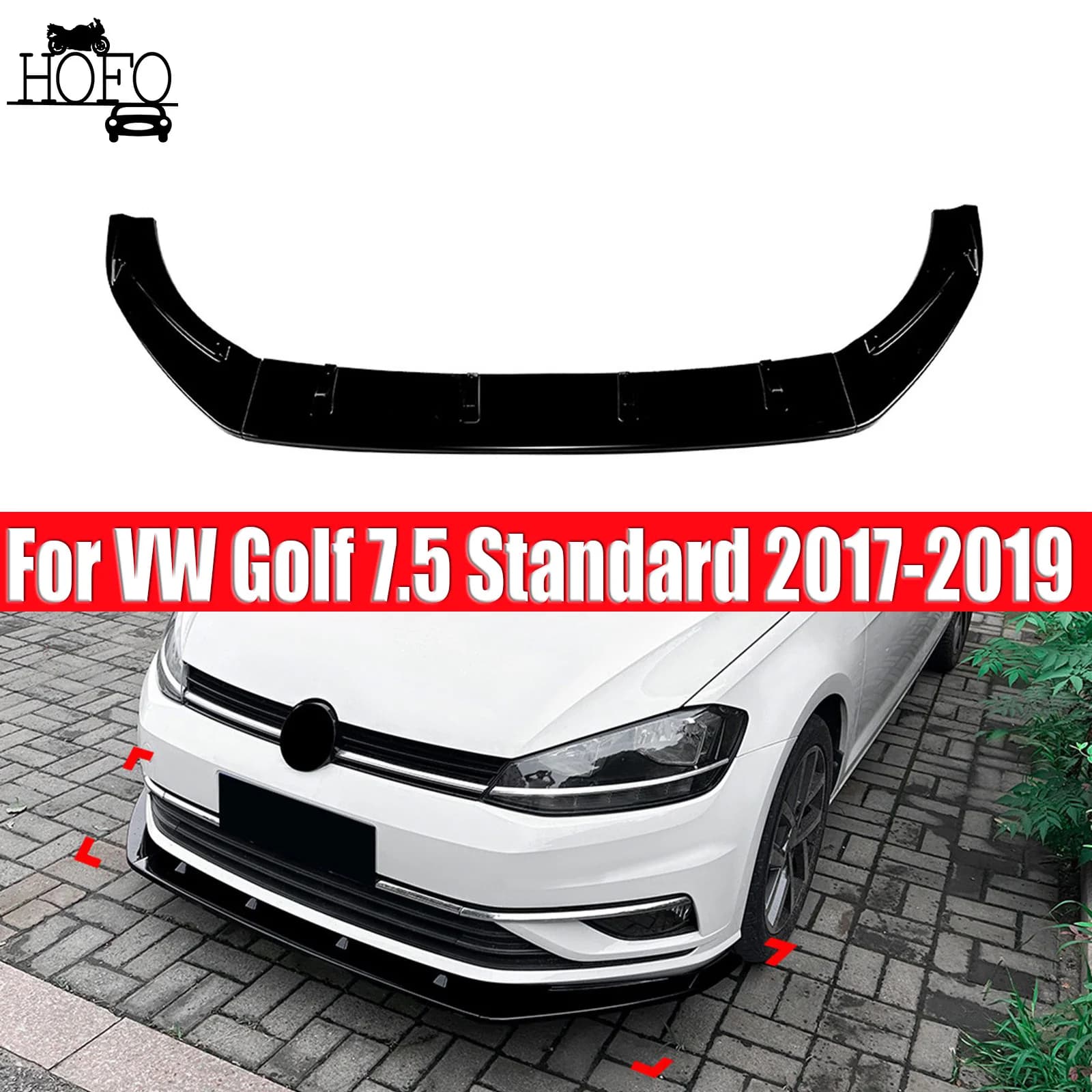 For VW Golf 7.5 Standard 2017-2019 Front Bumper Spoiler Lip Splitter Body Kit