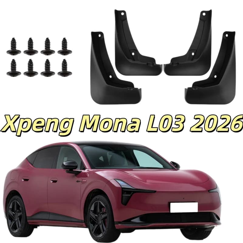 For Xiaopeng Xpeng Mona L03 2026 Car Mudguards Plastic Fender Cover Flares Splash Guard Cover Auto ABS Mud Flaps Accessories