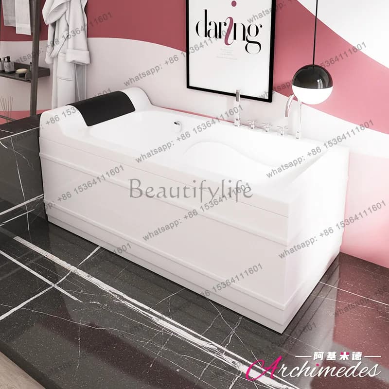 1.6 1.7 meters double skirt against the wall white bathtub AJ-3042 Jacuzzi with hardware