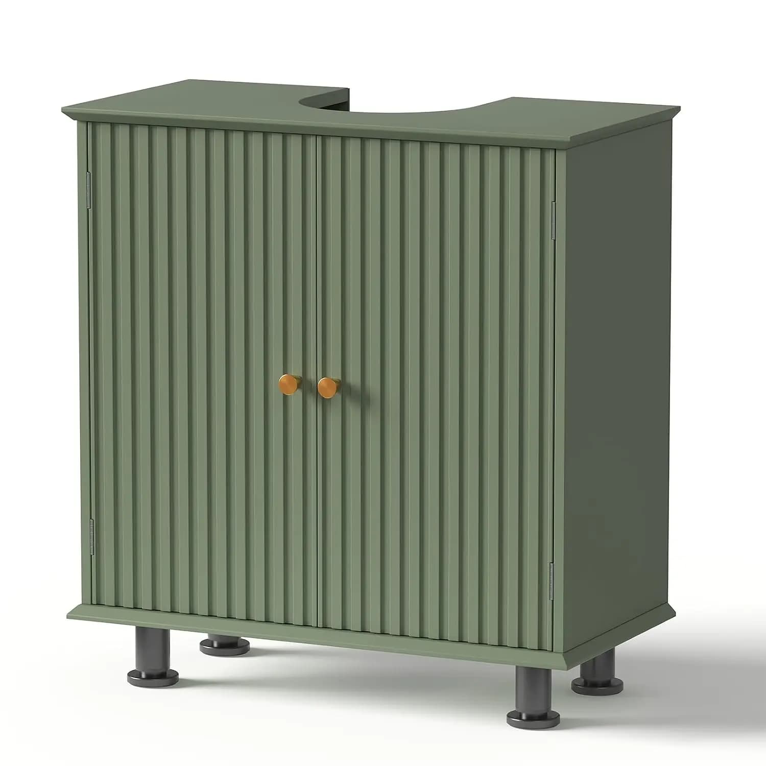 Lift Leg Bathroom Sink Vanity, Storage Cabinet (Green), Customized