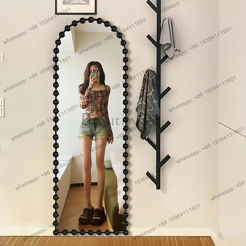 LSStanding Aesthetic Mirror Decoration Full Body Vanity Bedroom Long Big Floor Mirror Modern Makeup Espelhos Home Decorations