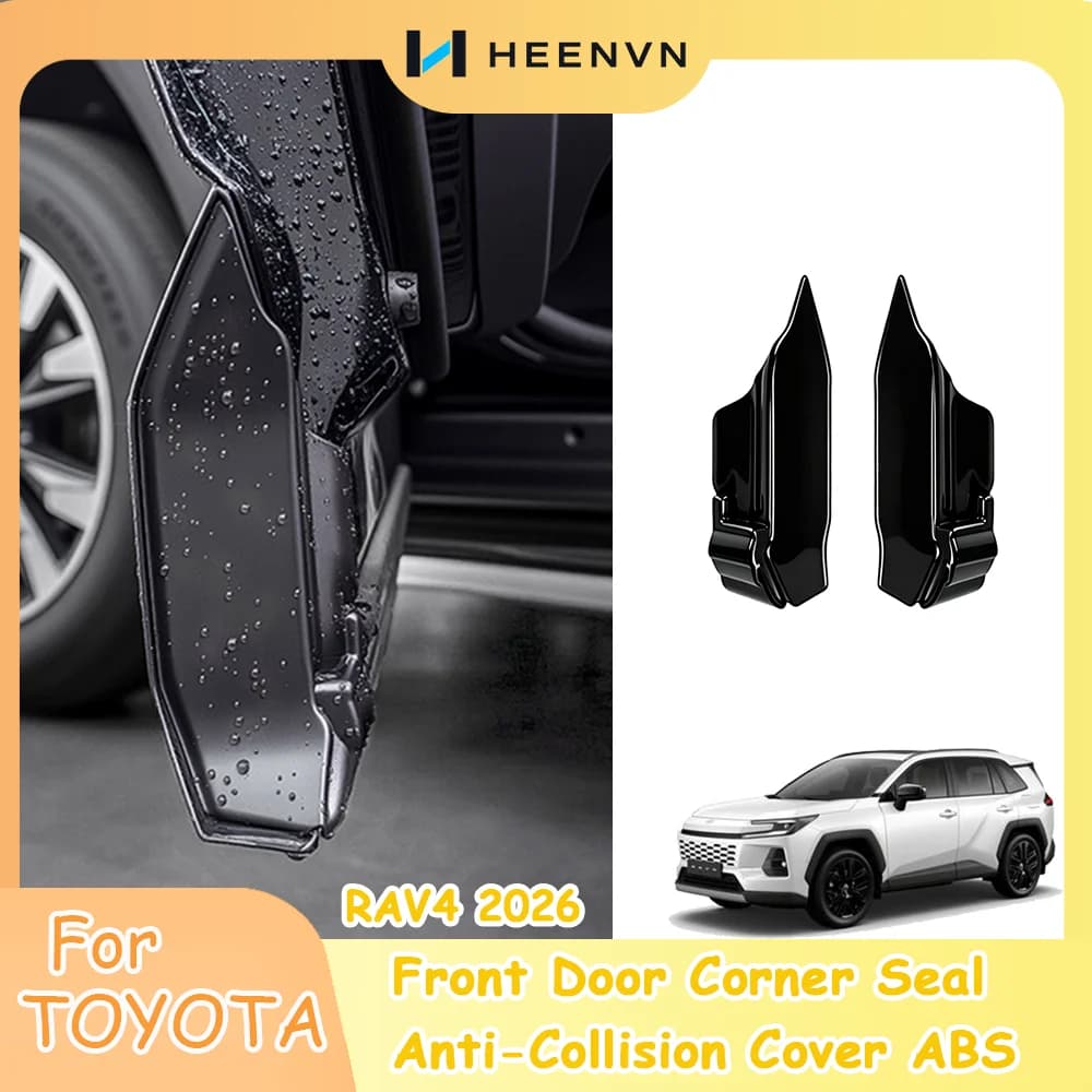 Heenvn Front Door Corner Anti-Collision Cover 2PCS ABS For Toyota RAV4 2026 Door Edge Protector Exterior Modification Trim