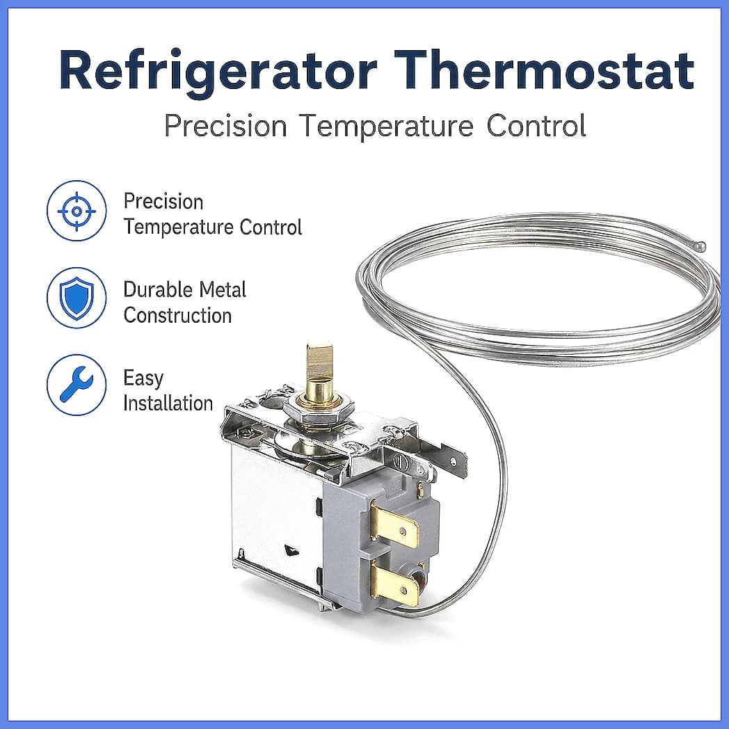 Uxcell WPF24 Refrigerator Thermostat Temperature Control 2 Pin 6A Replacement Part for Freezer Refrigeration